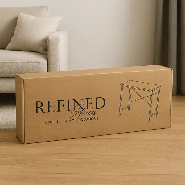 Refined Spaces desk package in living room.