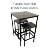 Compact black metal and wood kitchen table set