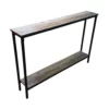 Rustic wood console table with metal frame