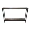 Simple wooden console table with black metal frame
