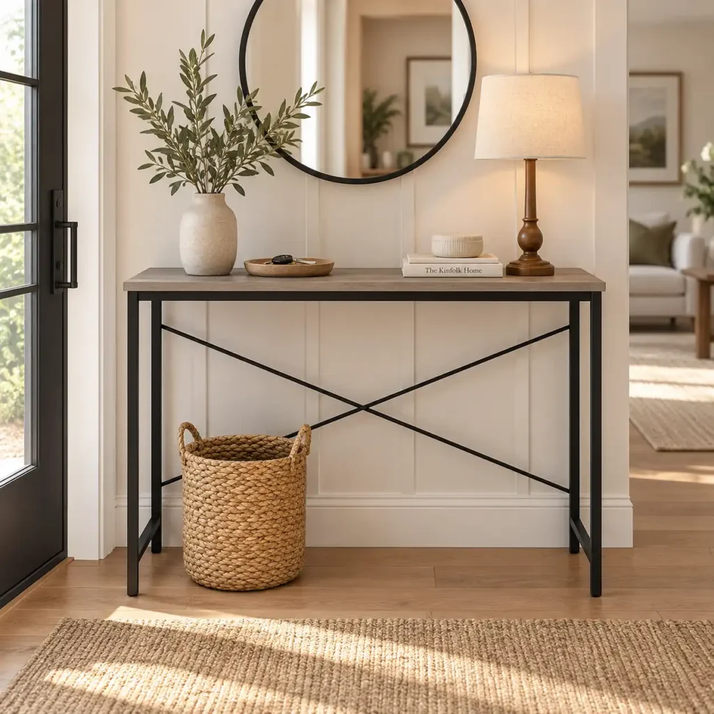 lima-120cm-entryway-table-stonewood-slim-supawood-console-table-with-black-steel-frame