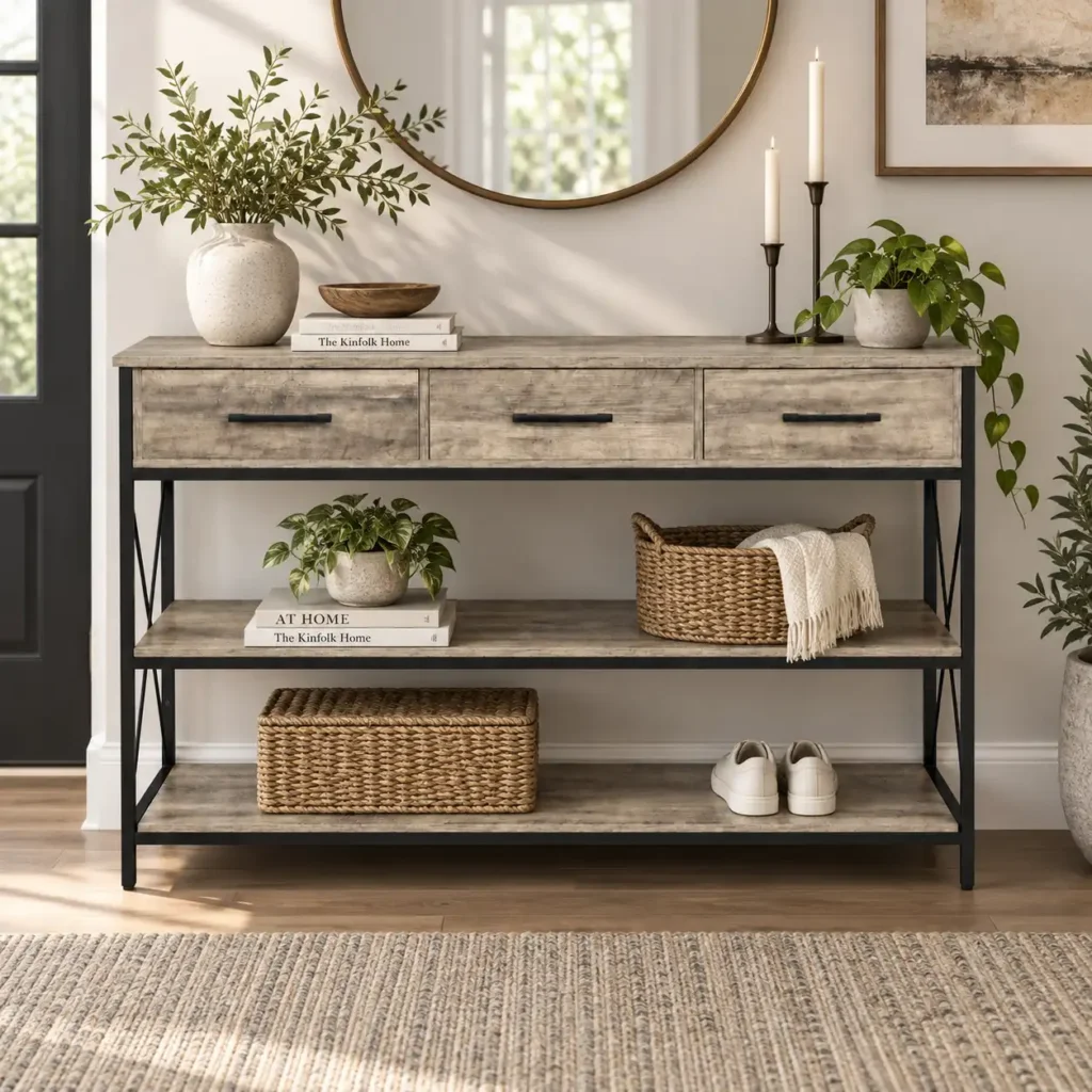 woodhaven-stonewood-3-drawer-entryway-console-table